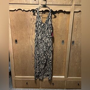 zebra print long dress